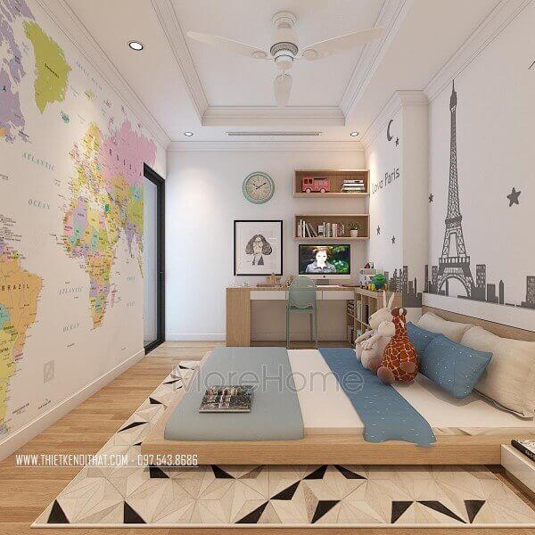 Thiết kế nội thất phòng ngủ trẻ em chung cư Times City